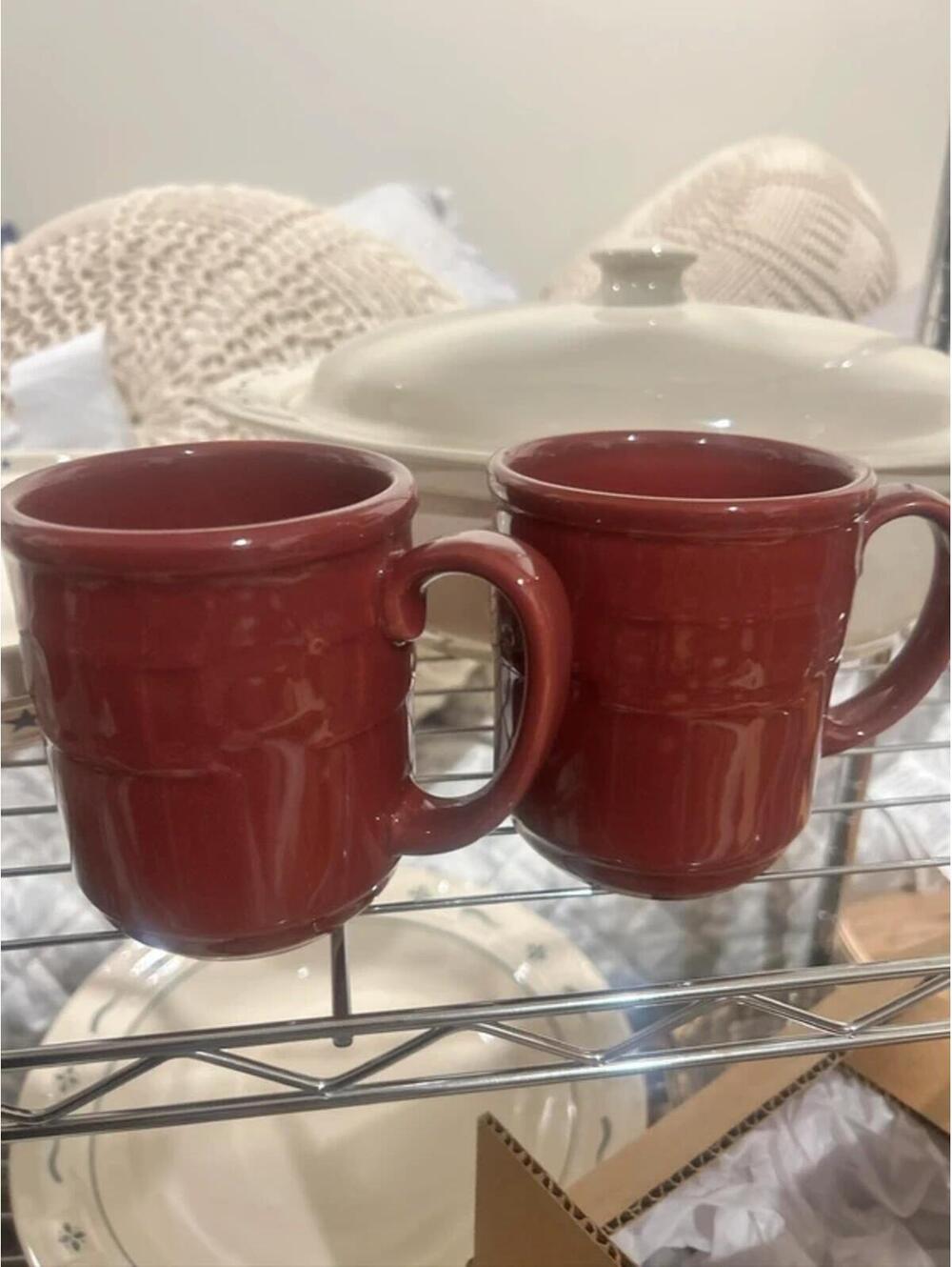 Longaberger pottery coffee mugs set of 2